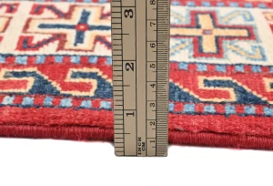 Red Geometric Modern 4X5 Kazak Oushak Pakistan Rug