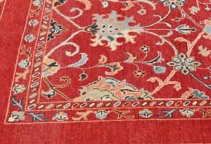 Red Floral Modern 4X6 Kazak Oushak Pakistan Rug