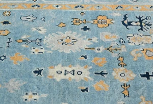 Light Blue Floral Modern 4X6 Oushak Kazak Pakistan Oriental Rug