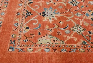Orange Floral Modern 4X6 Kazak Osuhak Pakistan Rug