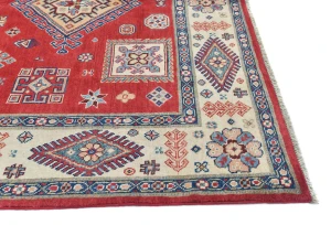 Red Modern Geometric 6X9 Kazak Oushak Pakistan Rug