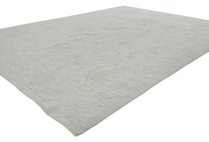 Muted Beige Floral Transitional 9X12 Oushak Oriental Rug