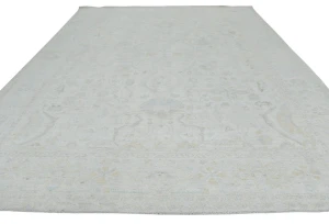Muted Beige Floral Transitional 9X12 Oushak Oriental Rug