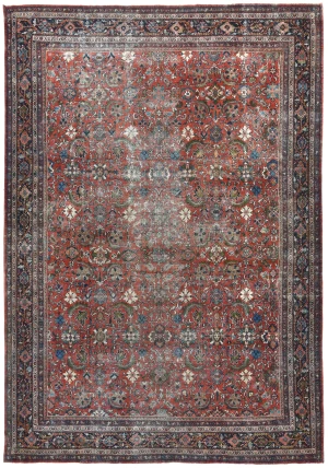 Antique Muted Floral Traditional 12X16 Vintage Oriental Rug
