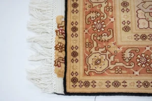 Black Traditional 3X6 Floral Tabriz Persian Oriental Rug