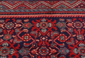Vintage Purple-navy Floral Tribal 3'4X6'9 Hamedan Persian Rug