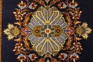 Vintage Dark Navy Classic 2'5X3'3 Kashan Persian Rug