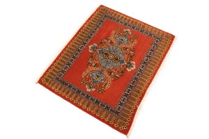 Vintage Reddish Orange Classic 2X3 Kashan Persian Rug