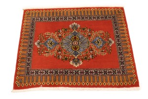 Vintage Reddish Orange Classic 2X3 Kashan Persian Rug