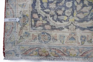 Muted Distressed Floral Antique 10X13 Kerman Persian Rug