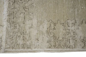 Antique Muted Distressed 3X13 Tabriz Persian Runner Rug