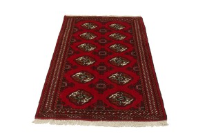 Red Tribal 3X5 Turkoman Ghoochan Persian Rug