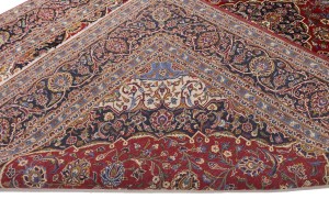 Vintage Red Traditional 10X14 Kashan Persian Rug