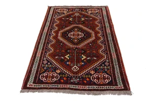 Red Tribal 3'5X5'3 Shiraz Persian Rug