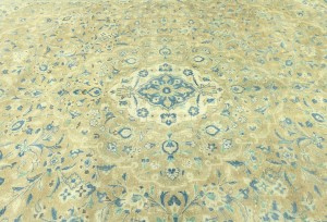 Antique Muted Tan Floral 10X13 Distressed Vintage Oriental Rug