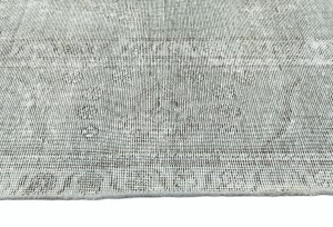 Antique Muted Beige Floral 9'8X12'3 Distressed Vintage Oriental Rug