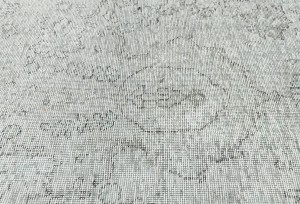 Antique Muted Greige Floral 7'4X9'8 Distressed Vintage Oriental Rug