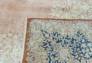 Antique Muted Floral 8'8X11'7 Distressed Vintage Oriental Rug