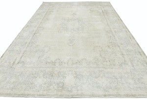 Antique Muted Floral 10X13 Distressed Vintage Oriental Rug