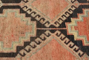Antique Muted Brown Tribal 3'6X7'8 Distressed Vintage Oriental Runner Rug