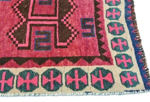 Antique Muted Tribal 5X9 Distressed Vintage Oriental Runner Rug