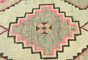 Antique Muted Tribal 4'6X7'4 Distressed Vintage Oriental Rug