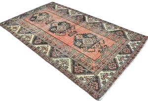 Antique Muted Tribal 4X6'5 Distressed Vintage Oriental Rug