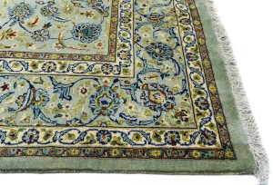 Vintage Sage Green Traditional 10X13 Kashan Persian Rug