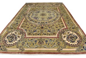 Vintage Floral Traditional 9'9X13'5 Kashan Persian Rug