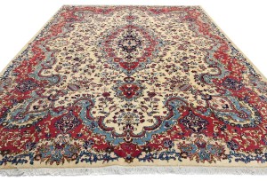 Vintage Cream Traditional 10X13 Kashmar Persian Rug