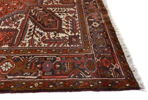 Vintage Red Geometric 8'6X11 Heriz Persian Rug