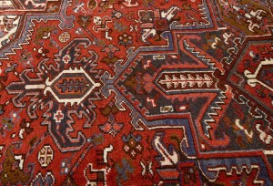 Vintage Red Geometric 8'6X11 Heriz Persian Rug