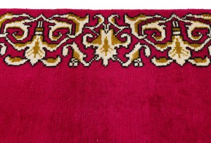 Vintage Fuchsia Rose Classic 2'9X19 Tabriz Persian Runner Rug