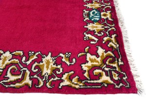 Vintage Fuchsia Rose Classic 2'9X19 Tabriz Persian Runner Rug