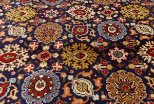 Vintage Purple-navy Traditional 10X13 Tabriz Persian Rug