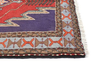 Vintage Tribal Geometric 3'6X6'6 Hamedan Persian Rug