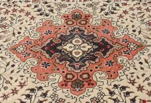 Vintage Cream Traditional 5X7 Tabriz Persian Rug