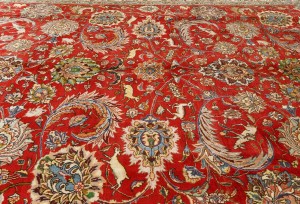 Vintage Red Traditional 10X12'6 Tabriz Persian Rug