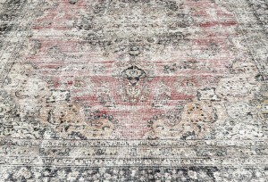 Antique Muted Floral 8X11 Distressed Vintage Oriental Rug