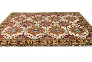 Vintage Cream Traditional 7x10 Tabriz Persian Rug