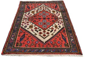 Vintage Tribal Cream 3'4X4'8 Hamedan Persian Rug