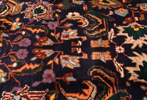 Vintage Dark Purple-navy Floral 4X7 Gholtogh Persian Rug