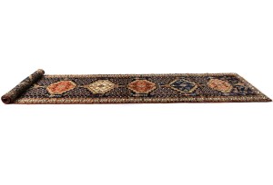 Vintage Purple-navy Tribal 3X18 Meshkin Persian Runner Rug