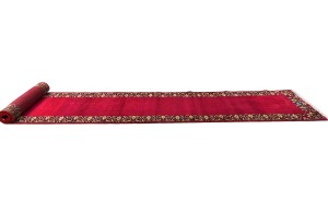 Vintage Fuchsia Rose Classic 3X20 Tabriz Persian Runner Rug