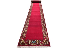 Vintage Fuchsia Rose Classic 3X20 Tabriz Persian Runner Rug