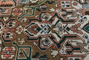 Semi Antique Brown Floral 5X10 Distressed Vintage Oriental Rug
