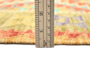 Multicolored Geometric Reversible 3X8 Kilim Oriental Runner Rug