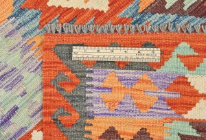 Multicolored Geometric Reversible 3X10 Kilim Oriental Runner Rug