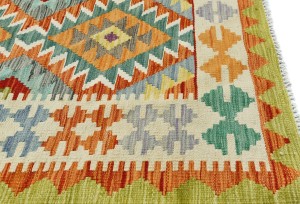 Multicolored Geometric Reversible 3X13 Kilim Oriental Runner Rug