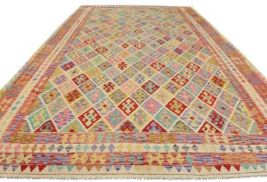 Multicolored Geometric Reversible 12X16 Kilim Oriental Rug